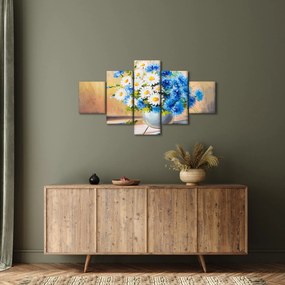 Malowany obraz wazonu z kwiatami (125x70 cm)