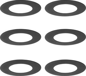 Zestaw 6 czarnych pierścieni dystansowych do reflektorów wpuszczanych 7,5–13 cm – Spacer