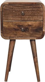 Artisan Furniture Mini szara szafka nocna z zakrzywionym wzorem, sypialnia