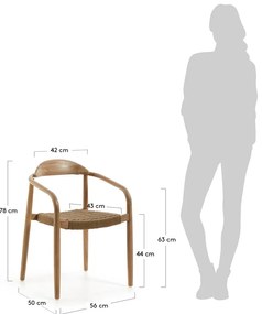Drewniane krzesło z beżowym siedziskiem Kave Home Glynis