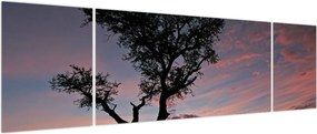 Obraz - Drzewo i czerwonawe odcienie (170x50 cm)