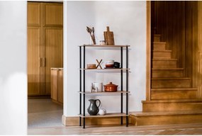 Niebieski regał w dekorze dębu 80x127x35 cm Teidi – noo.ma