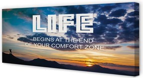 Duży obraz na płótnie Napis o Zachodzie Słońca