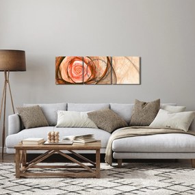 Obraz - Róża w artystycznym duchu (z zegarem) (90x30 cm)