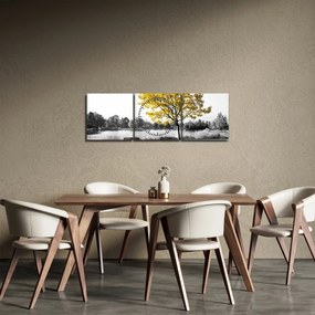 Obraz - Odpoczynek w parku (z zegarem) (90x30 cm)