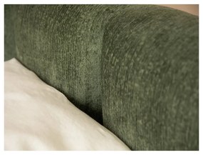 Zielone tapicerowane łóżko dwuosobowe ze schowkiem i stelażem 180x200 cm Lupine – Micadoni Home
