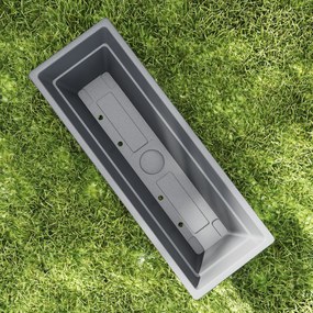 Outsunny Zestaw 5 Doniczek z Plastiku dla Tarasu, Ogrodu, Balkonu, 59 x 21 x 16 cm, Szary