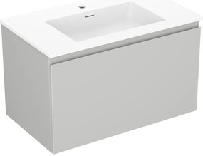 Mexen Orio szafka łazienkowa 80 cm z umywalką Otis, 1 szuflada, szara mat/biała mat - 91A10-08047-1-BF62-W18M01