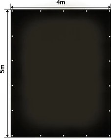 JAGO Plandeka 650 g/m², oczka aluminiowe ,czarna, 4 x 5 m