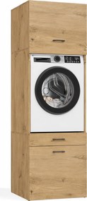 Wysoka szafka na pralkę z 2 szufladami dąb artisan F6-E38