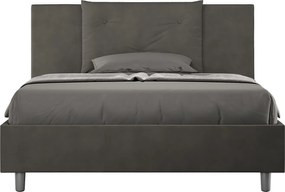 Łóżko bez stelaża tapicerowane 140x200 microfibra szary Appia