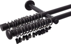 Karnisz podwójny Modern black matt 200cm