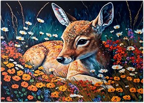 Obraz na szkle - Malowany jeleń (70x50 cm)