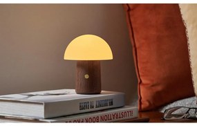 Biała/w ciemnym naturalnym kolorze lampa stołowa LED (wysokość 12,5 cm) Alice Mushroom – Gingko