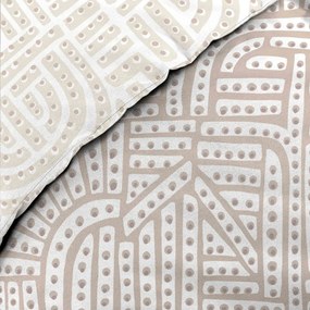 Biało-beżowa pościel dwuosobowa z perkalu bawełnianego 240x220 cm Eliot – douceur d'intérieur