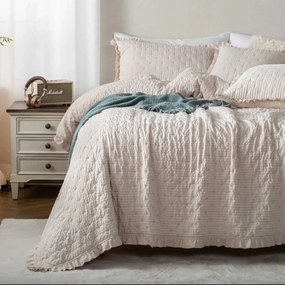 Marszczona narzuta na łóżko w kolorze kaszmirowym Amour