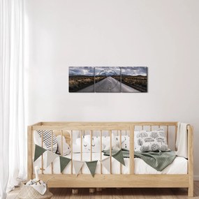 Obraz drogi na pustyni (z zegarem) (90x30 cm)