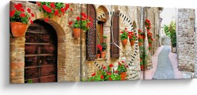 Obraz - Malownicza włoska aleja (z zegarem) (90x30 cm)