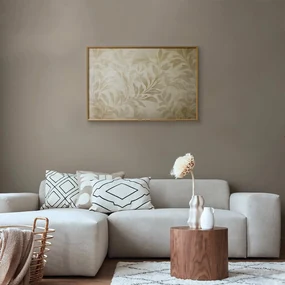 Plakat Piaskowe listki 60x40 cm z ramą złotą bez marginesu ARTGEIST B