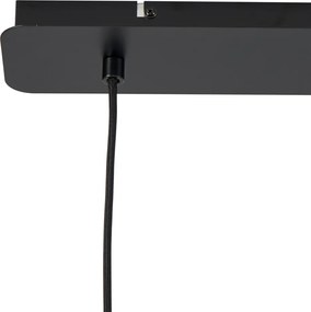 Lampa wisząca Japandi czarna z brązowym materiałowym kloszem 2-źródła światła - Bida