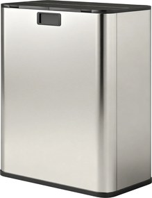 HOMCOM Kosz kuchenny 2 x 28L ze stali nierdzewnej, pedał, pokrywa soft-close, wyjmowane wkłady | Aosom PL
