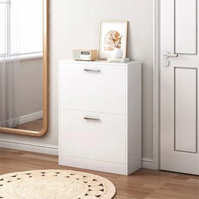 Szafka na buty MDF biała, 60 cm – nowoczesny design do przedpokoju, garderoby lub holu