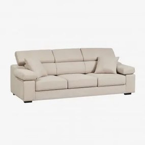 Sofa Trzyosobowa Tapicerowana Aramis Tkaniny Beige - Sklum