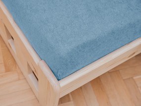 PrzytulneMieszkanie.pl Prześcieradło frotte do łóżeczka jasnoniebieskie 70x140 cm