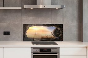 Szklany Panel Symbol Wiary: Święty Krzyż