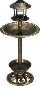 Outsunny Fontanna dla Ptaków z Lampą Solarną Brązowa 110cm | Aosom PL