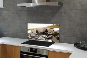 Szklany Panel Motocykl na tle Gór i Nieba