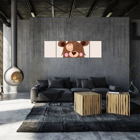 Obraz - Miś z czerwonym szalikiem (170x50 cm)