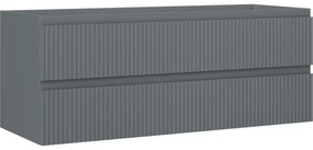Mexen Rivel szafka łazienkowa podumywalkowa 120 cm, 2 szuflady, ryflowana , grafit mat - 91A20-12047-2-BFF66