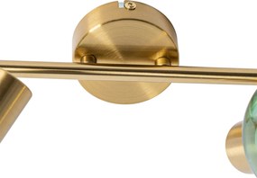 Spot art deco złoty z zielonym szkłem 2-źródła światła - Vidro