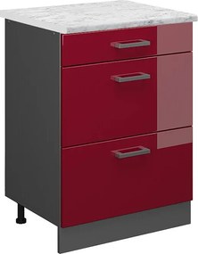 Szafka dolna do kuchni czerwony połysk 60x60x81.6 r-line