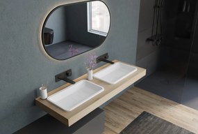 Umywalka do zabudowy PB2129Odlew mineralny - Biały mat - 53 x 32 x 10,5 cm