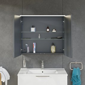 Szafka łazienkowa SOLO z oświetleniem LED i lustrem 80 cm