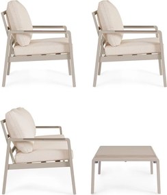 Beżowy aluminiowy zestaw mebli ogrodowych dla 5 osób Elna – Bizzotto