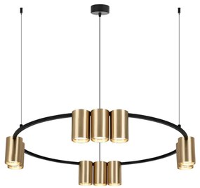 Loftowa lampa wisząca czarno-złota - 32X K406 P4-P95