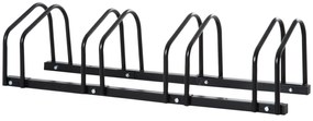 HOMCOM Stojak na 4 rowery Trwały i odporny na warunki atmosferyczne Montaż na ścianie lub podłodze Stal Srebrny 110x33x27cm | Aosom PL