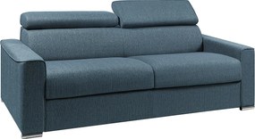 Kanapa 4-osobowa rozkładana typu express z tkaniny VIZIR - kolor niebieski - pow. spania: 160 cm - Materac 22 cm
