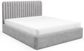 Jasnoszare łóżko z zagłówkiem 3 rozmiary P4-N10