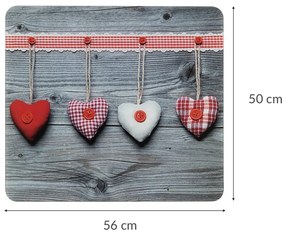 Szklana płyta ochronna HEARTS na kuchenkę – duża, 50 x 56 cm, WENKO