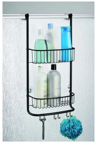 Czarny wiszący organizer łazienkowy iDesign Forma, 30x65 cm