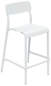 Krzesło ogrodowe barowe niskie Rimo White FERNE