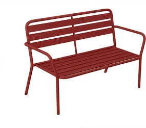 Metalowa ławka ogrodowa - Czerwona - MIRMANDE marki MYLIA