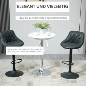 HOMCOM Stół barowy biurko stół kuchenny regulacja wysokości metal ABS biały