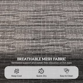 Outsunny Leżak ogrodowy Relax, składany, odporny na warunki atmosferyczne, 194 cm x 72 cm x 31 cm, Czarny + Szary