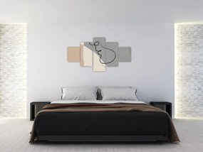 Obraz - Line art dwie twarze (125x70 cm)