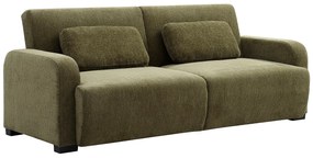 Kanapa rozkładana 3-osobowa z zielonej tkaniny szenilowej LOMARIO